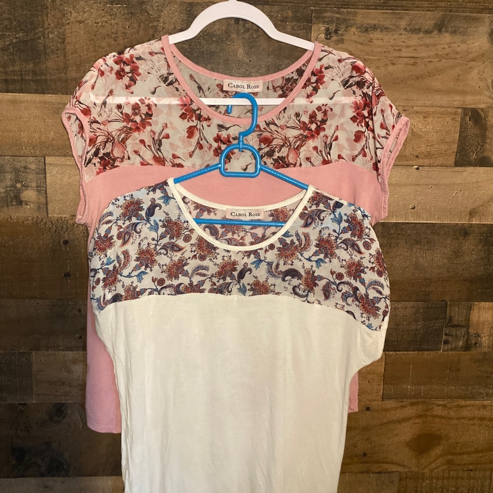 Brand:Coral rose Size: PM Color: floral and pattern pink and white